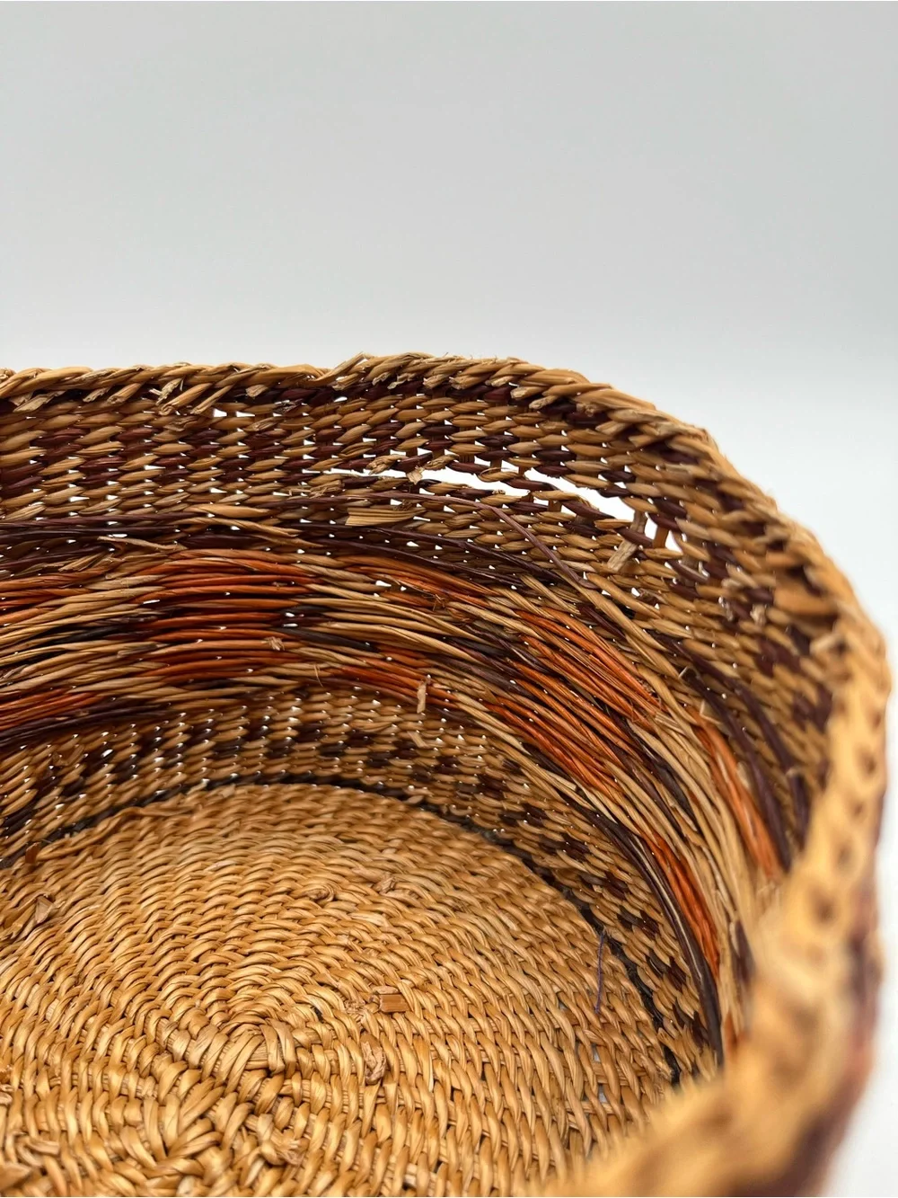 Vintage Handwoven Baskets with Lids - Set of 5